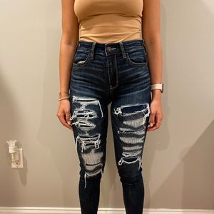 Distressed Dark Wash Jeans A&F
